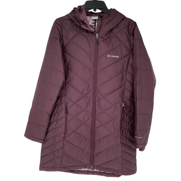 Columbia Womens Medium Moonvista Heavenly Hooded Puffer Jacket Insulated HR3-46 - Picture 1 of 9